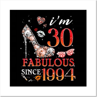 Womens Womens Chapter 30 Fabulous Since 1994 30Th Birthday Posters and Art